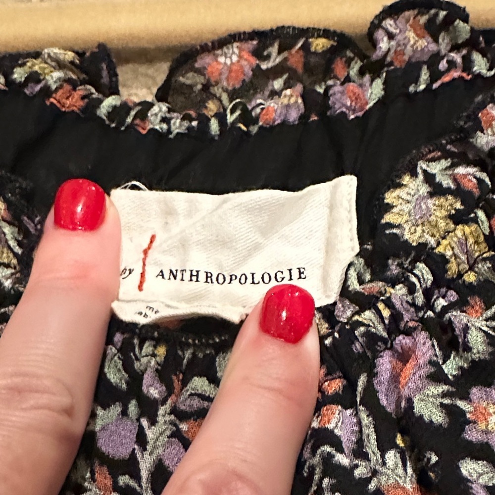 Anthropologie Black and Pink Floral Blouse​​ - Picture 4 of 7